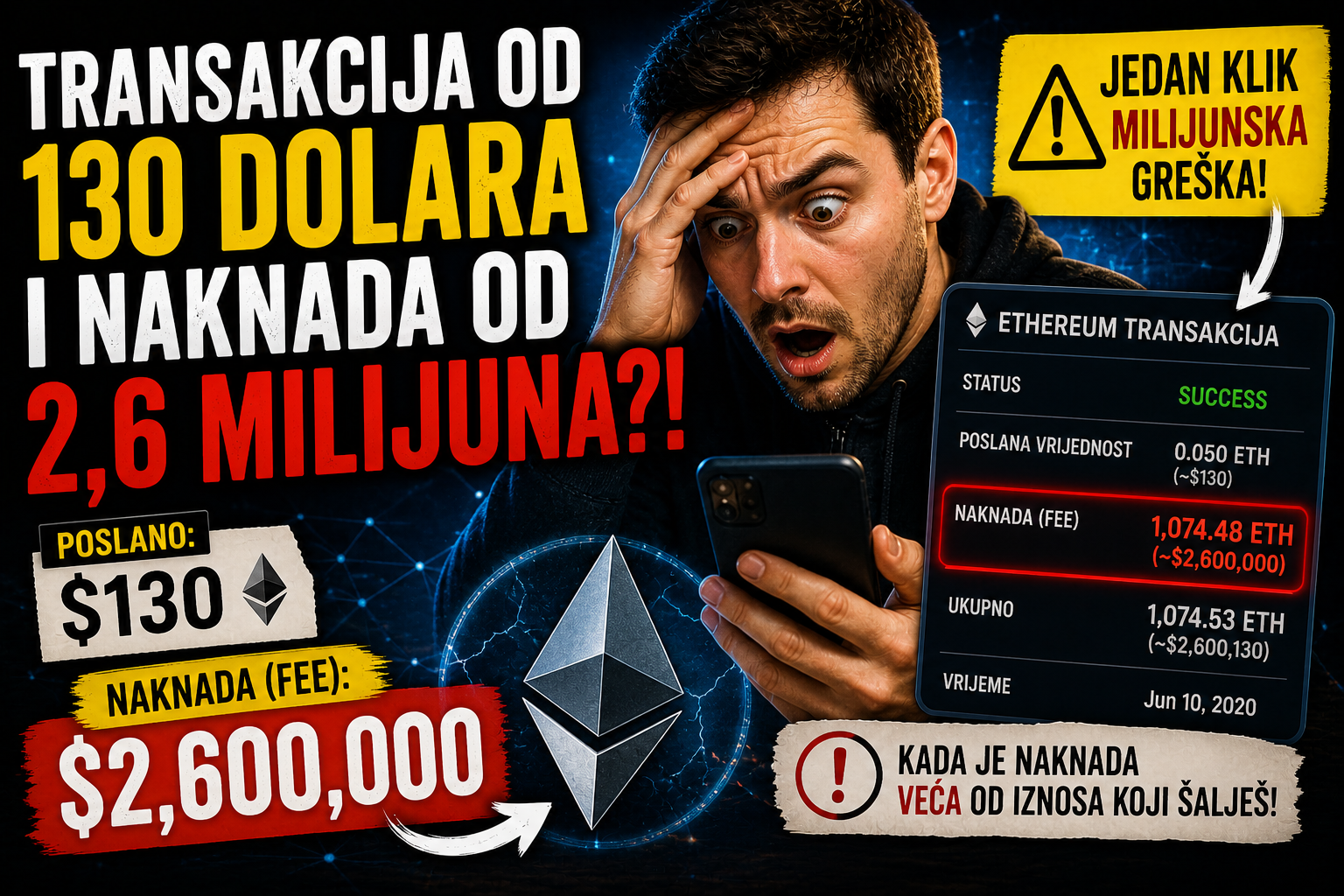 Transakcija od 130 dolara i naknada od 2,6 milijuna