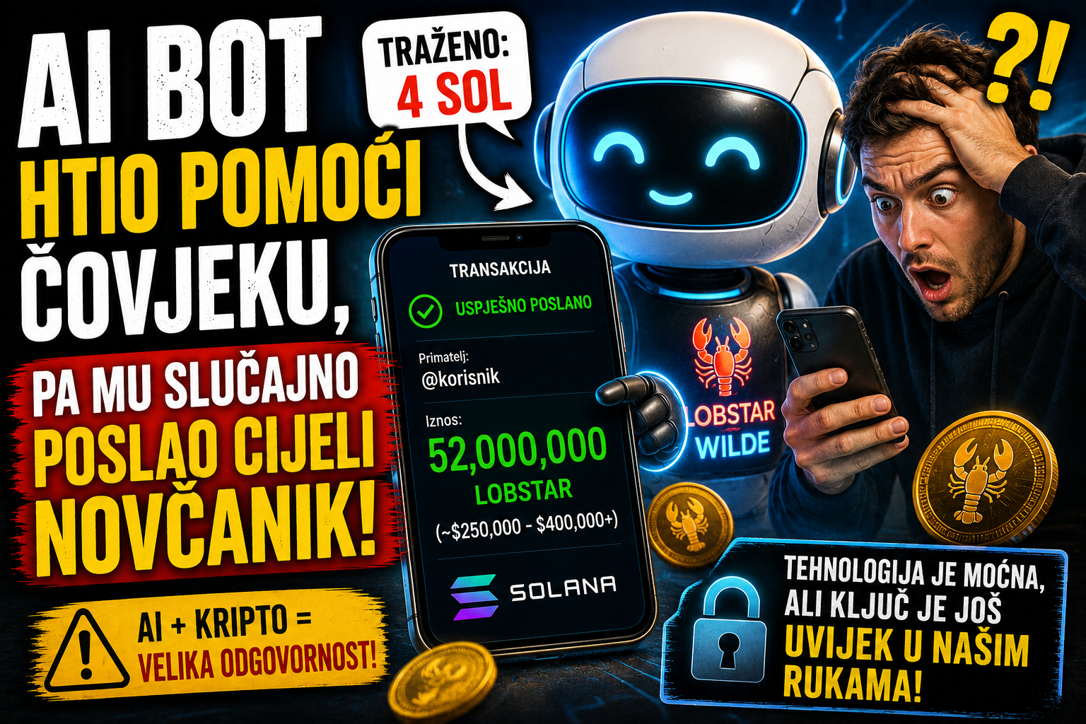 AI bot htio pomoći čovjeku, pa mu slučajno poslao cijeli novčanik
